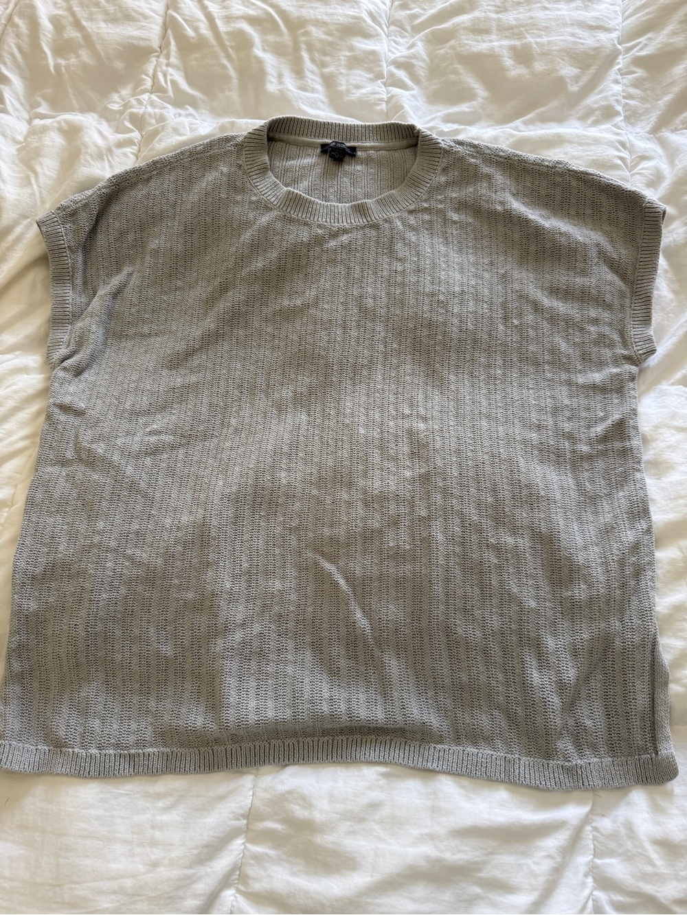 J.Jill Wearever collection Short-Sleeve Knit Sweater - Gray